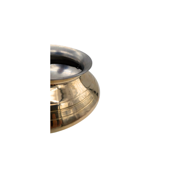 Heavy Brass Cooking Pot - Traditional Handcrafted Indian Pot - 16CM