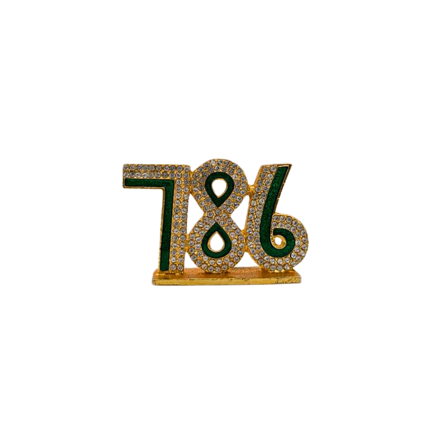Elegant 786 Symbol: Islamic Lucky Number in Green, White, and Golden