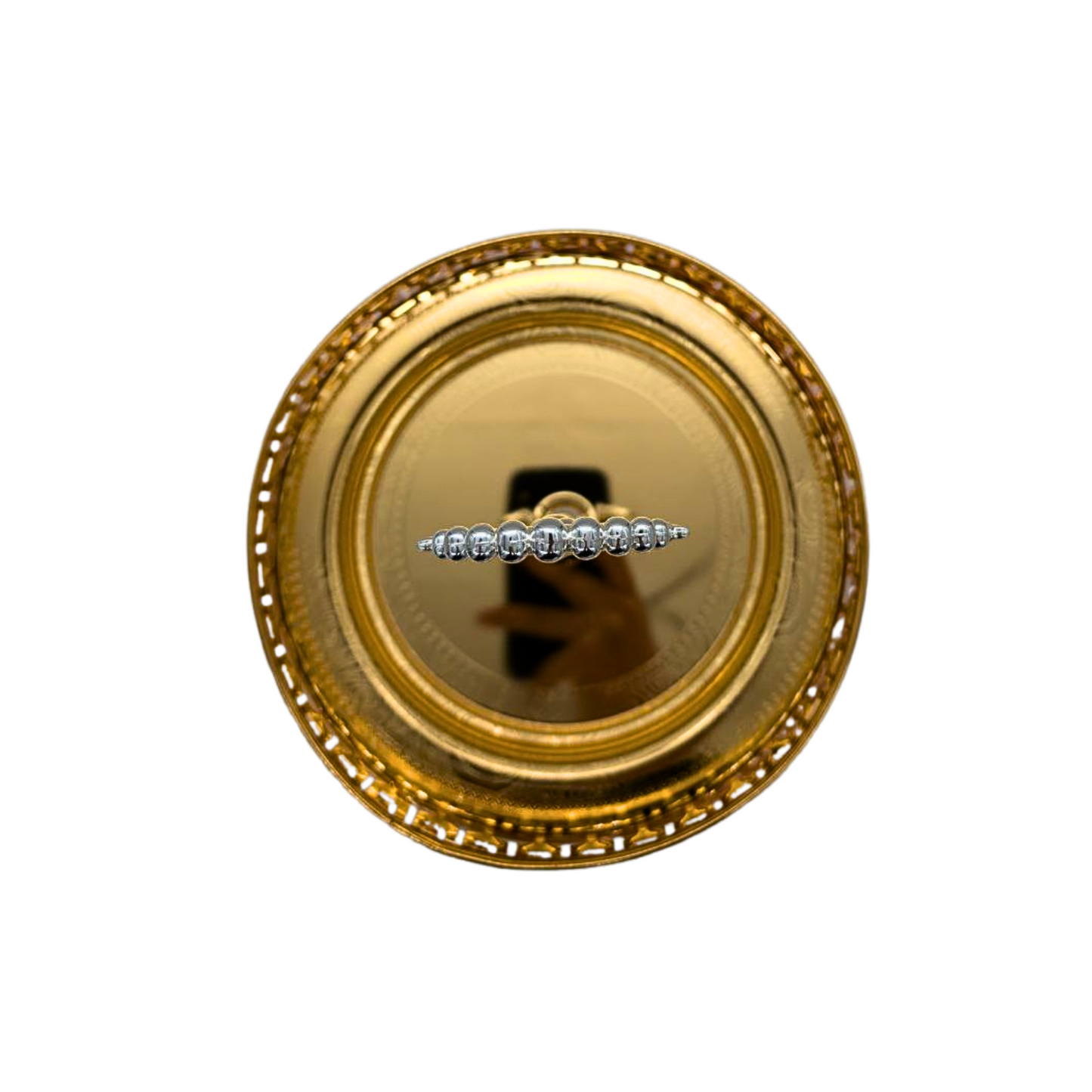 Elegant Golden 2-Tier Round Serving Tray with Handle – 21cm & 29cm Diameter