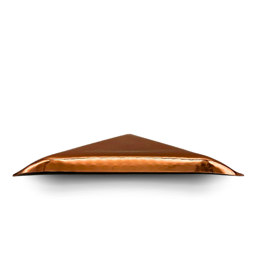 Indian Hammered Stainless Steel and Copper Triangle Tray - 26cm