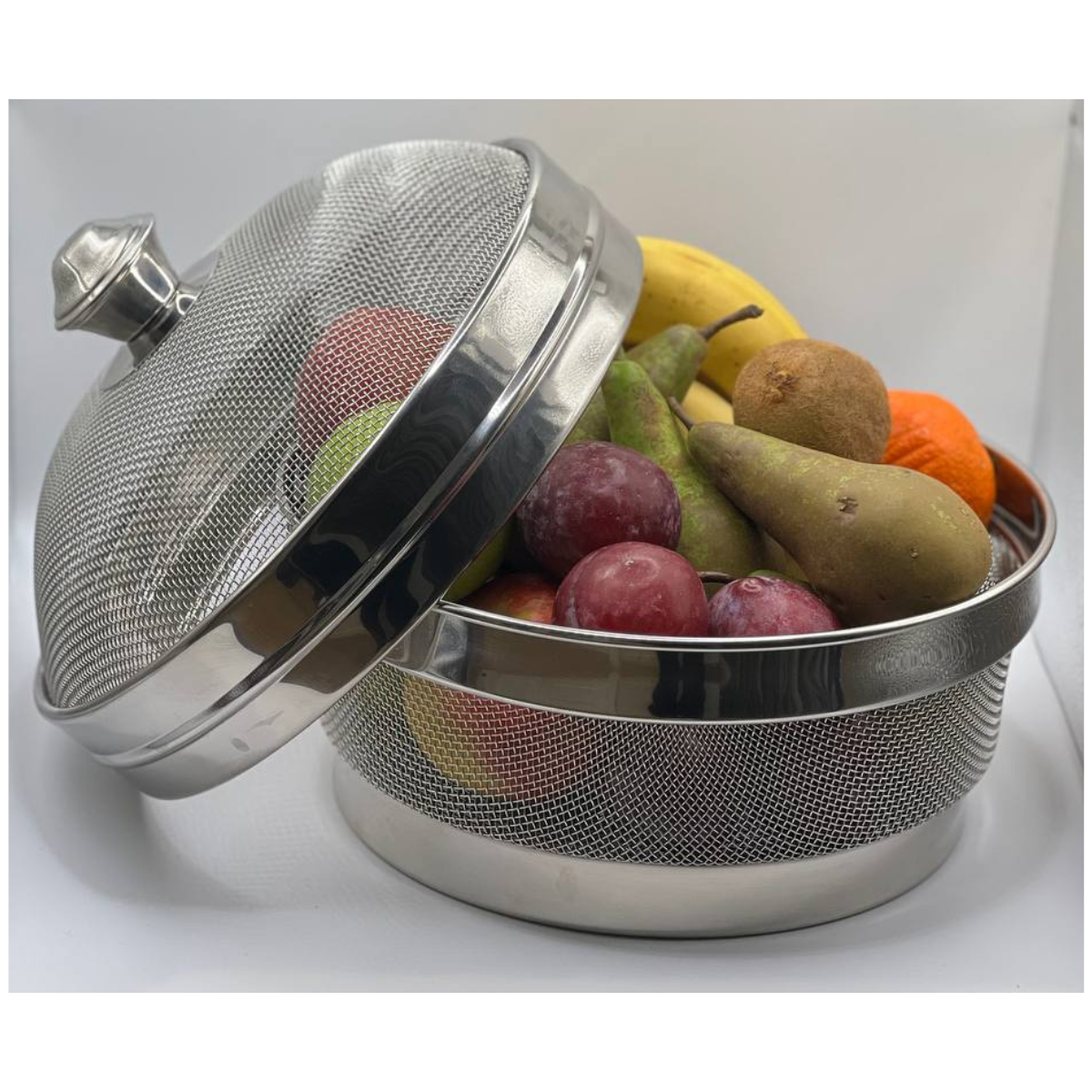 Stainless Steel Fruit Basket with Lid – 20cm, 25cm, 30cm
