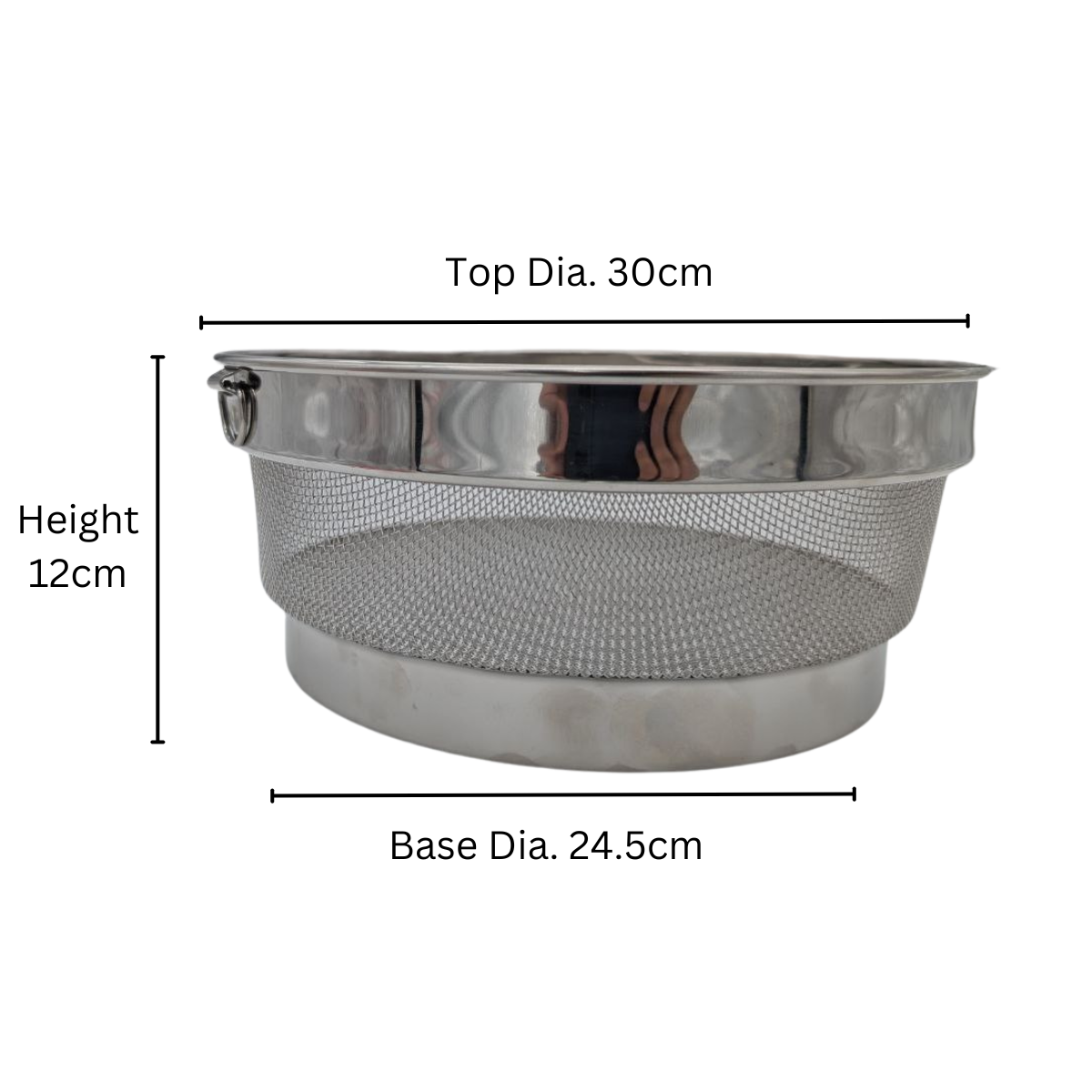 Stainless Steel Fruit Basket with Lid – 20cm, 25cm, 30cm