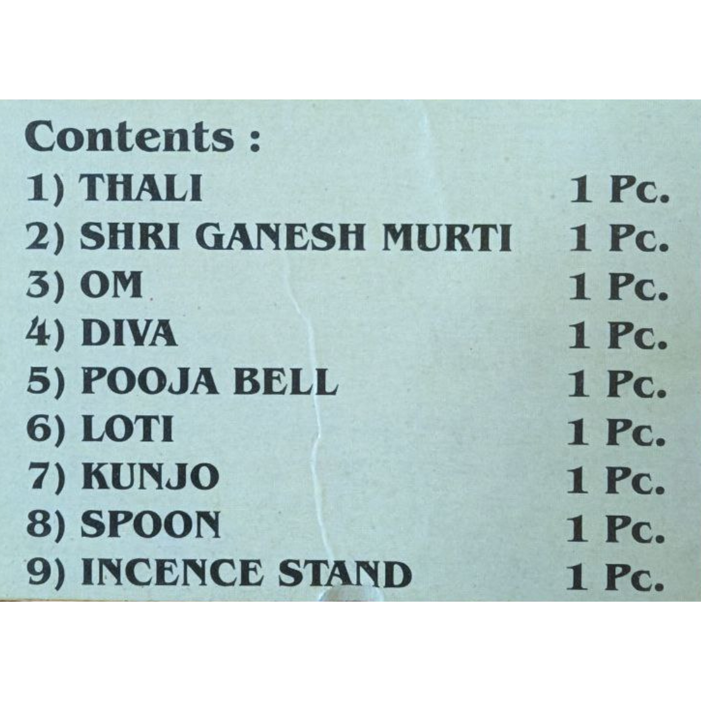Brass Pooja Set 9 Items with Thali, Diwali & Daily Puja Rituals