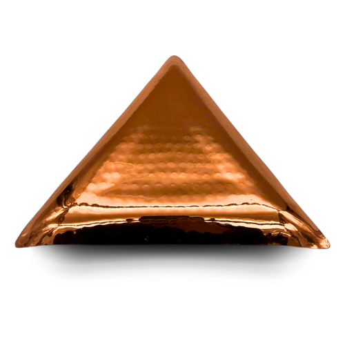 Indian Hammered Stainless Steel and Copper Triangle Tray - 26cm