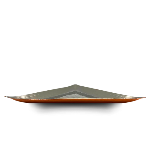 Indian Hammered Stainless Steel and Copper Triangle Tray - 26cm