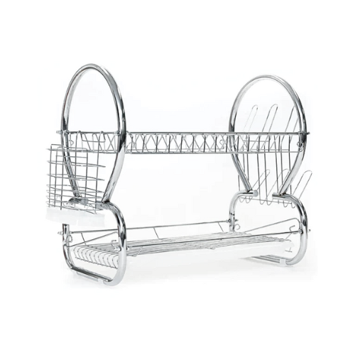 Royalford Chrome Silver 2-Tier Dish Draining Rack