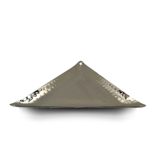 Indian Hammered Stainless Steel and Copper Triangle Tray - 26cm