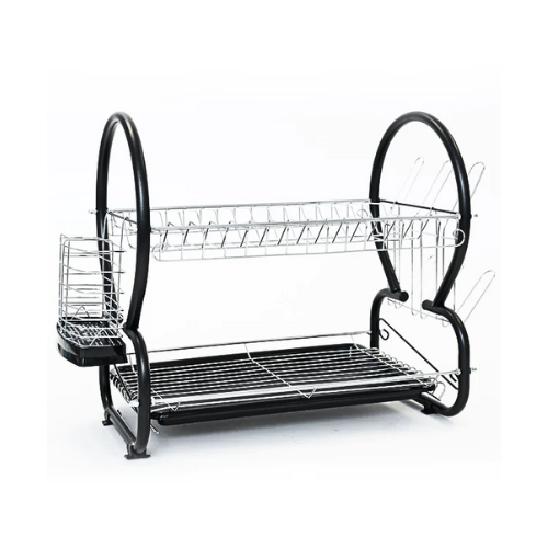 Royalford Black 2-Tier Dish Draining Rack