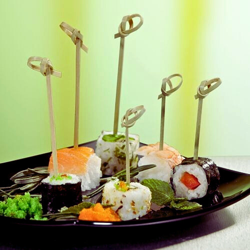 Papstar Bamboo Food Skewers - 250 Pack, 18 cm