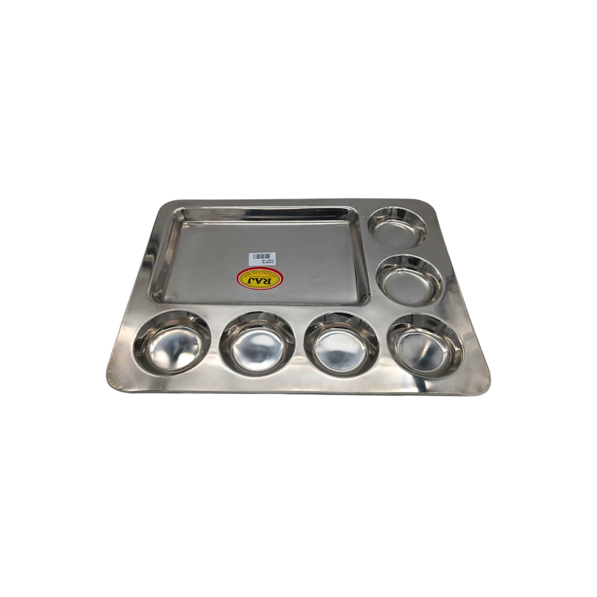 Stainless Steel Langar Thali/Food Tray – Three Variants: 5, 6, and 7 Portions