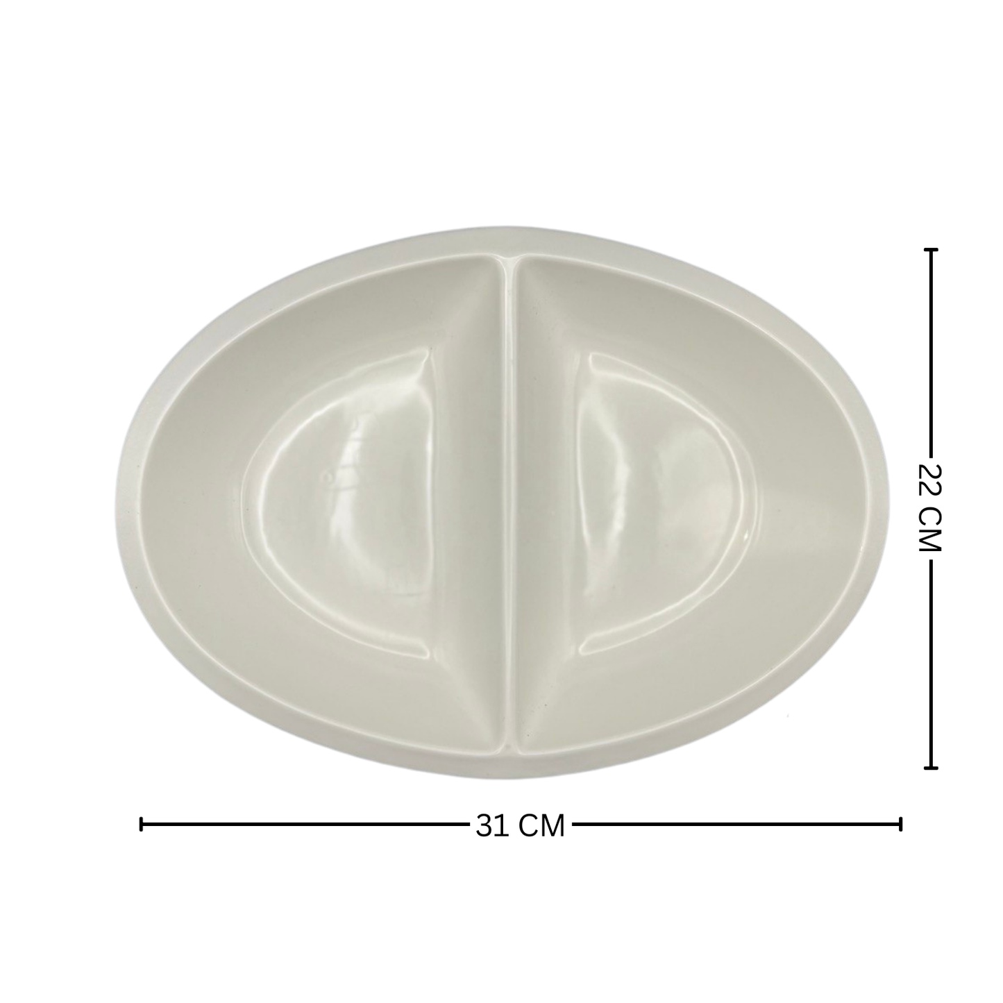 1 x Vegetable Dish Porcelain Wide Edge 31.5cm/12.5inch Chip-Resistant Tableware