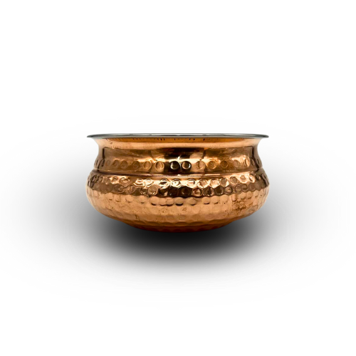 Medium Copper and Stainless Steel Serving Dish with Lid
