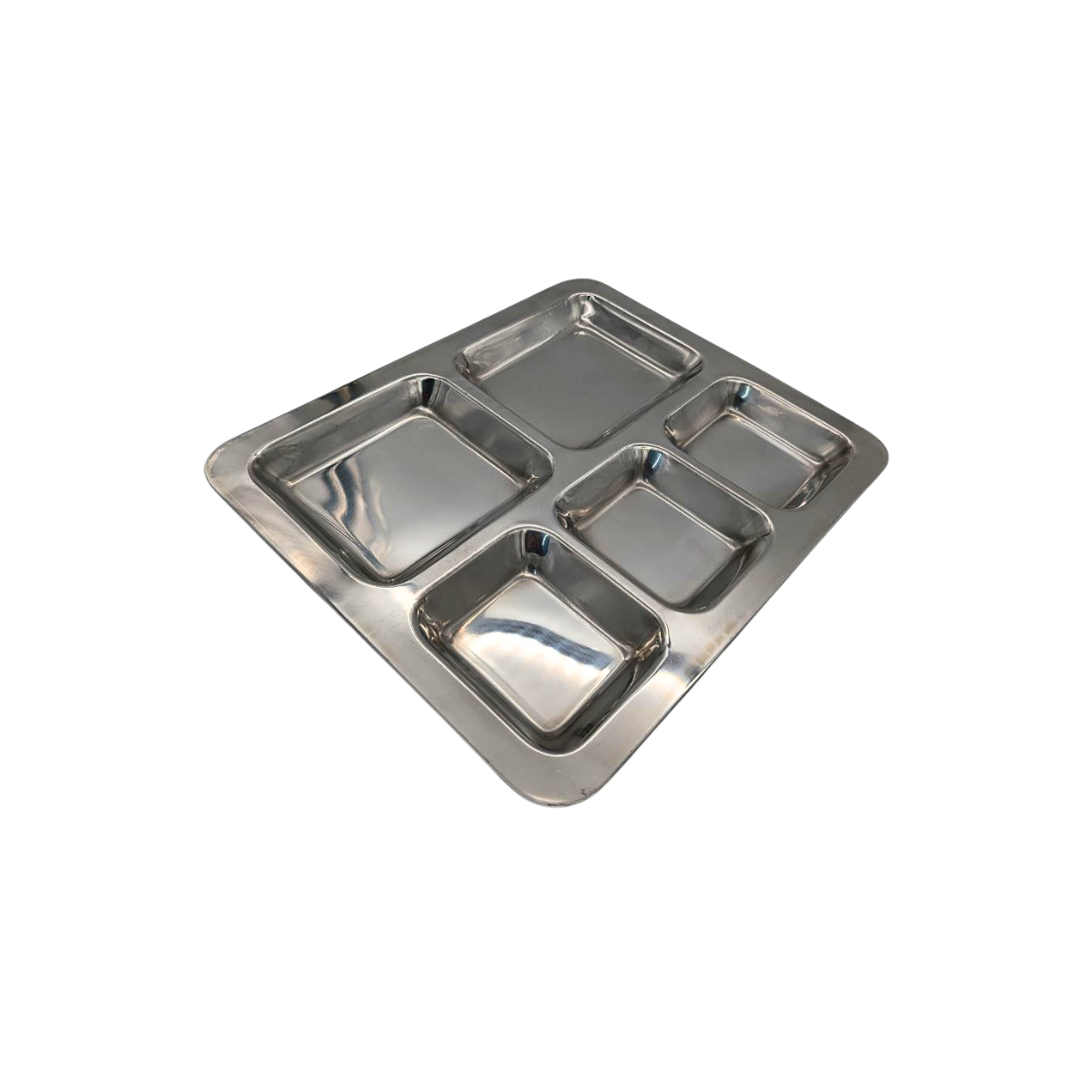 Stainless Steel Langar Thali/Food Tray – Three Variants: 5, 6, and 7 Portions