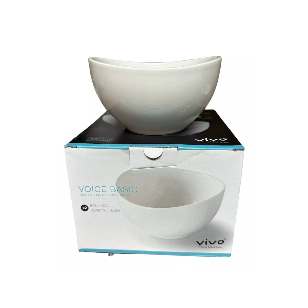 Villeroy & Boch Voice Basic Porcelain Cereal Bowls – 14cm – Set of 2, 4, 6, or 8