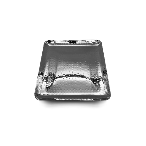 Indian Hammered S/St Square Shaped Tray 15cm x 15cm