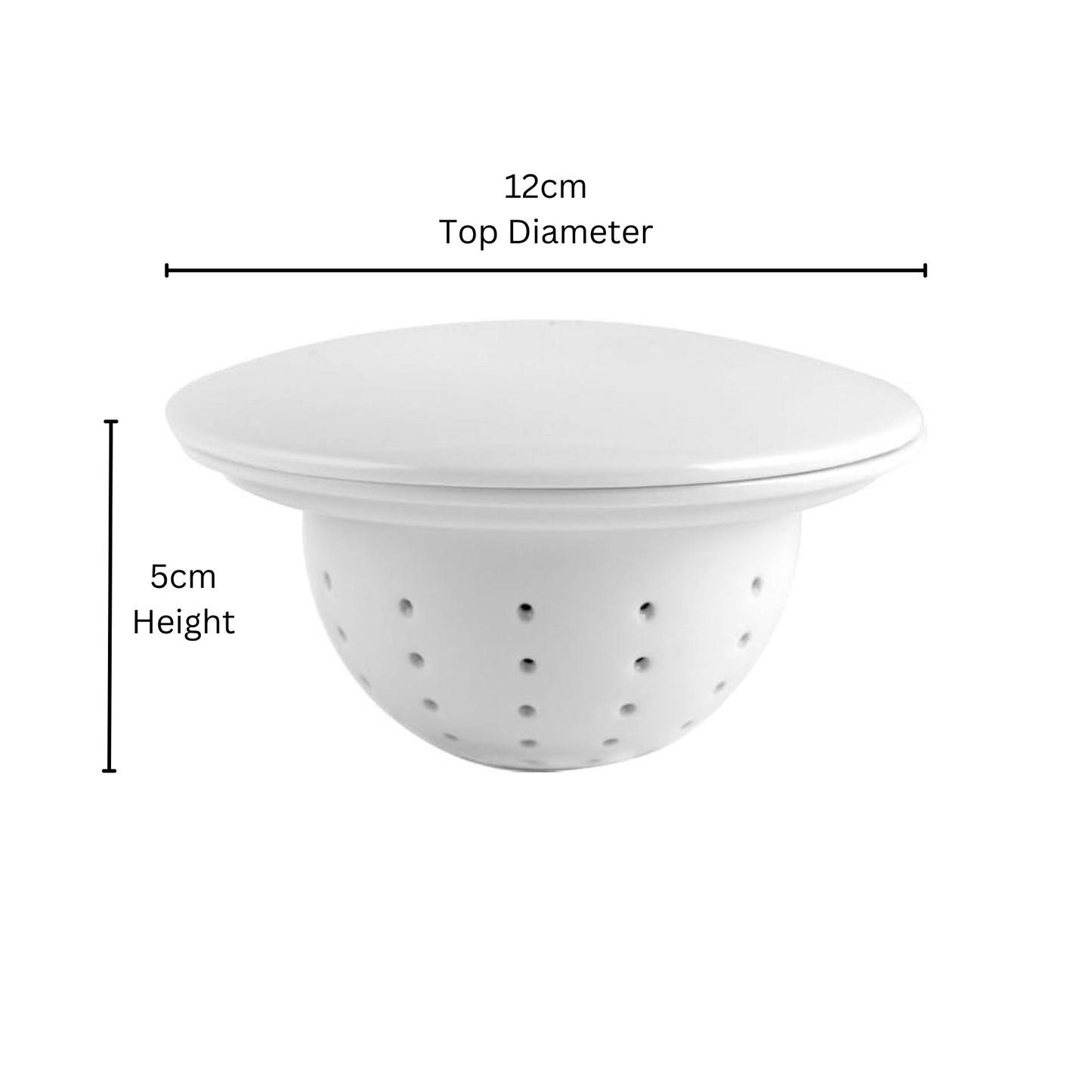 Randwyck Mega Ceramic Infuser with Lid - White - 12cm x 5cm
