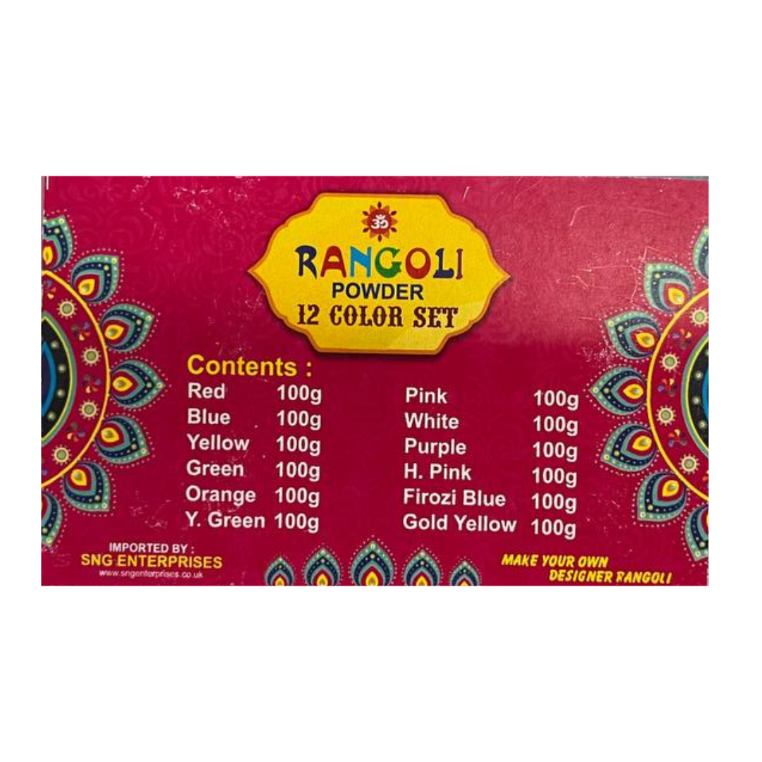 Festival Rangoli Powder Kit 12 Colours 100g Each for Diwali Puja Home Decor