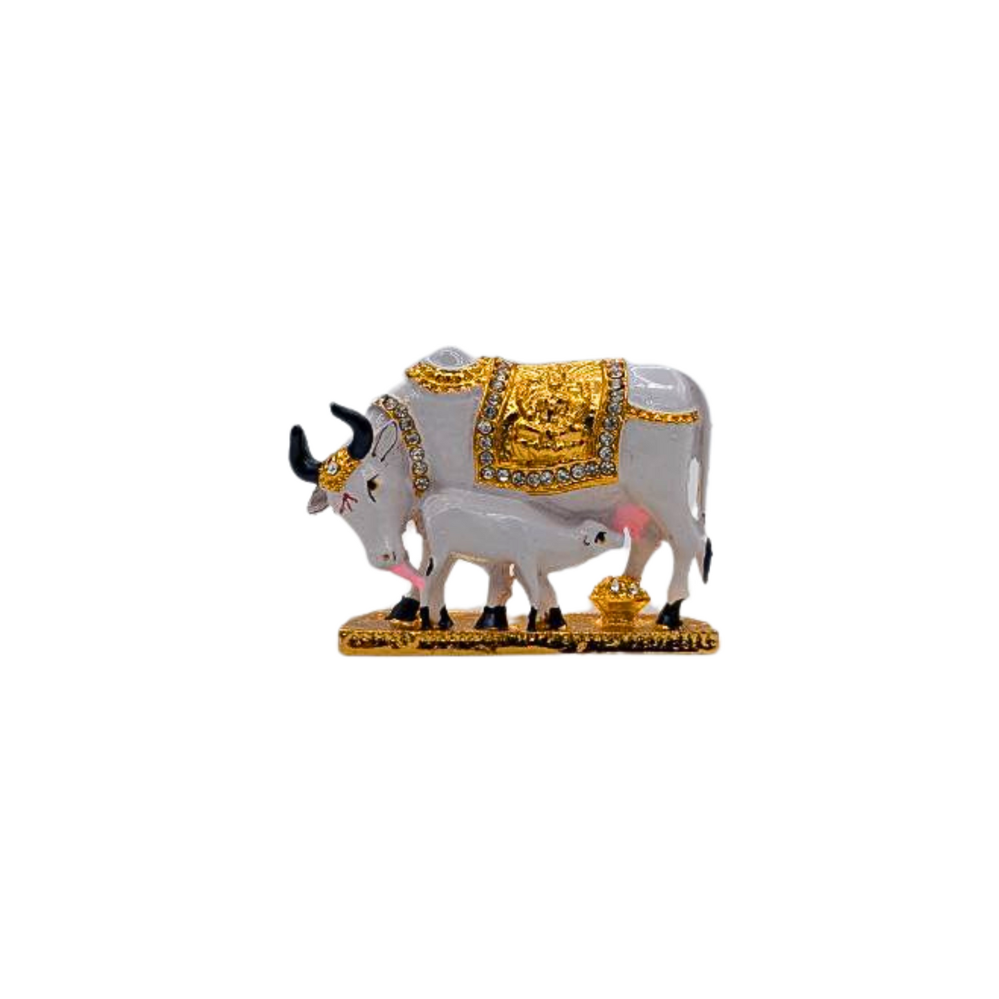 Exquisite Freestanding Hindu God Idols: Shree Krishna & Gau Mata Collection