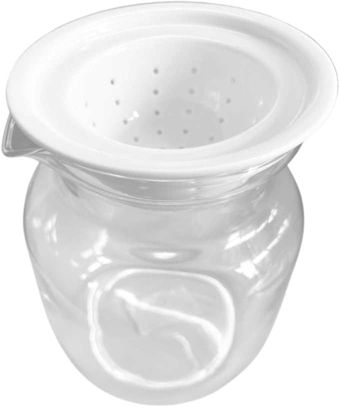 Ceramic Infuser with Lid - White - 12cm x 5cm