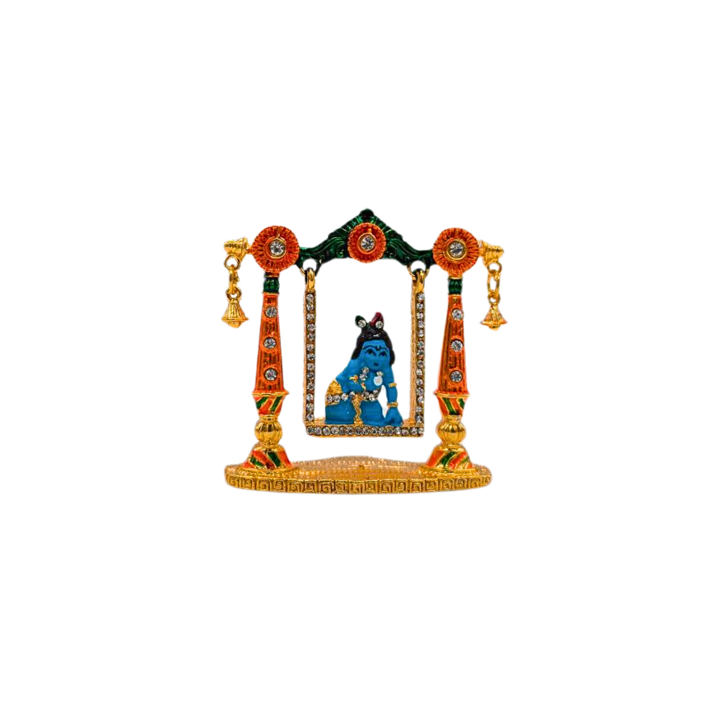 Exquisite Freestanding Hindu God Idols: Shree Krishna & Gau Mata Collection