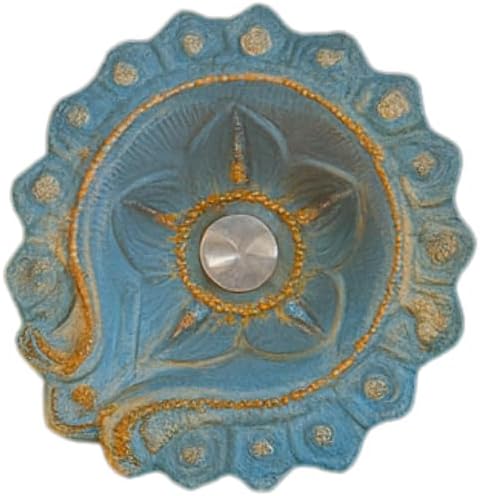 4 x Handmade Colourful Clay/Mitti Diyas for Diwali Pooja
