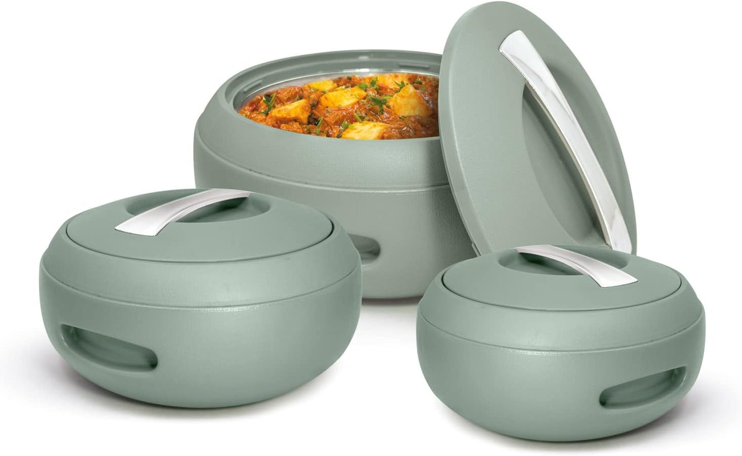 3 x Insulated Casserole Dishes Stainless Steel 2L, 3L, 5L – Keep Food Warm & Fresh