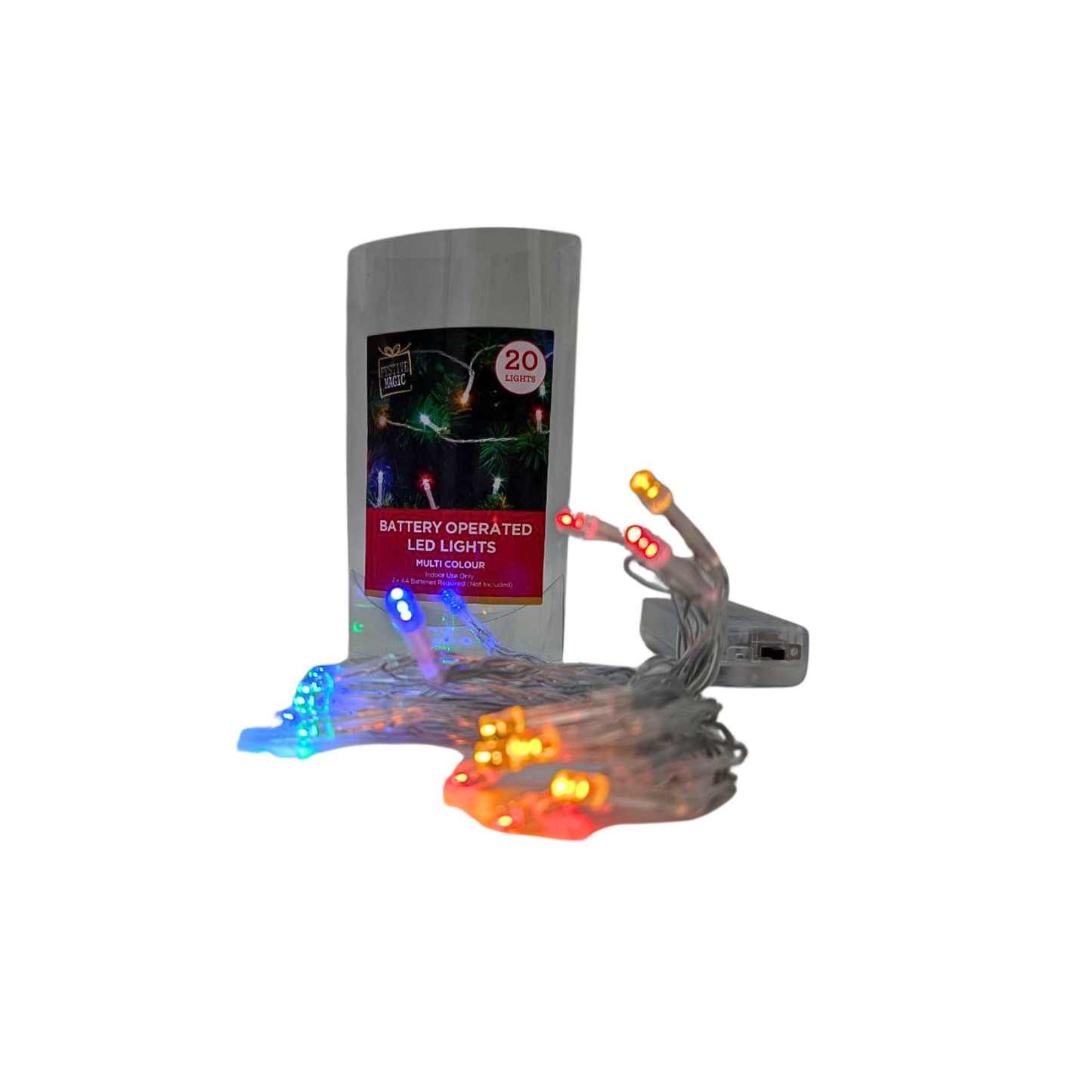 Festive Magic Battery Operated LED Lights - Multicolor (20 Lights) - Indoor Use Only