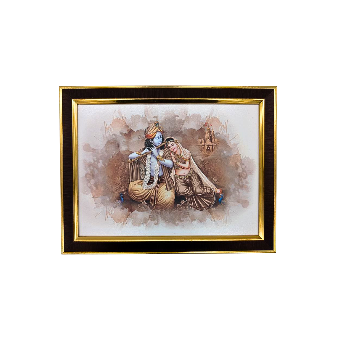 Hindu Gods Religious Photo with Frame – 3 Divine Variants (35x27 cm)
