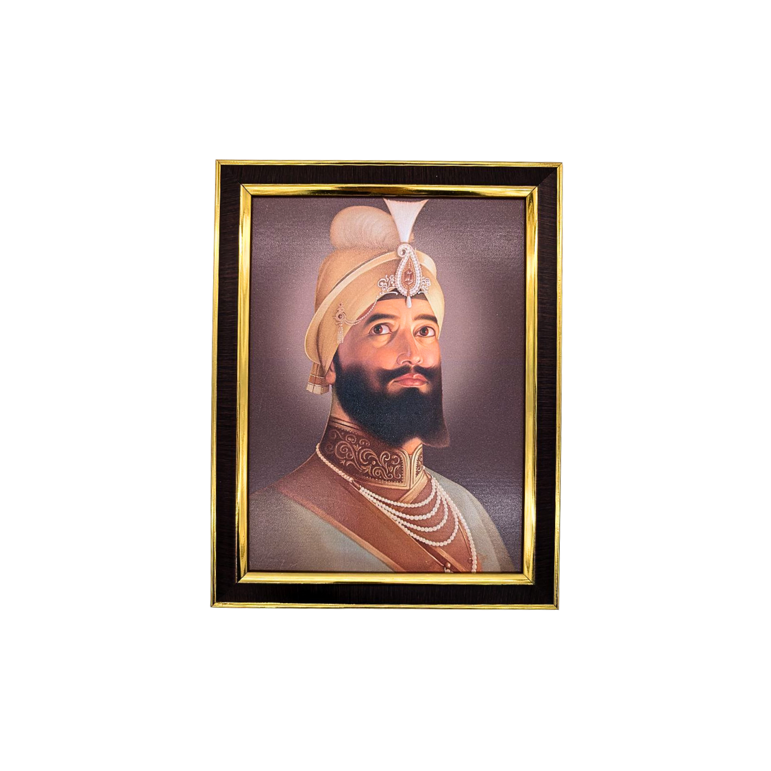 Elegant Guru Gobind Singh Ji Religious Photo with Frame – 5 Color Variants (35x27 cm)