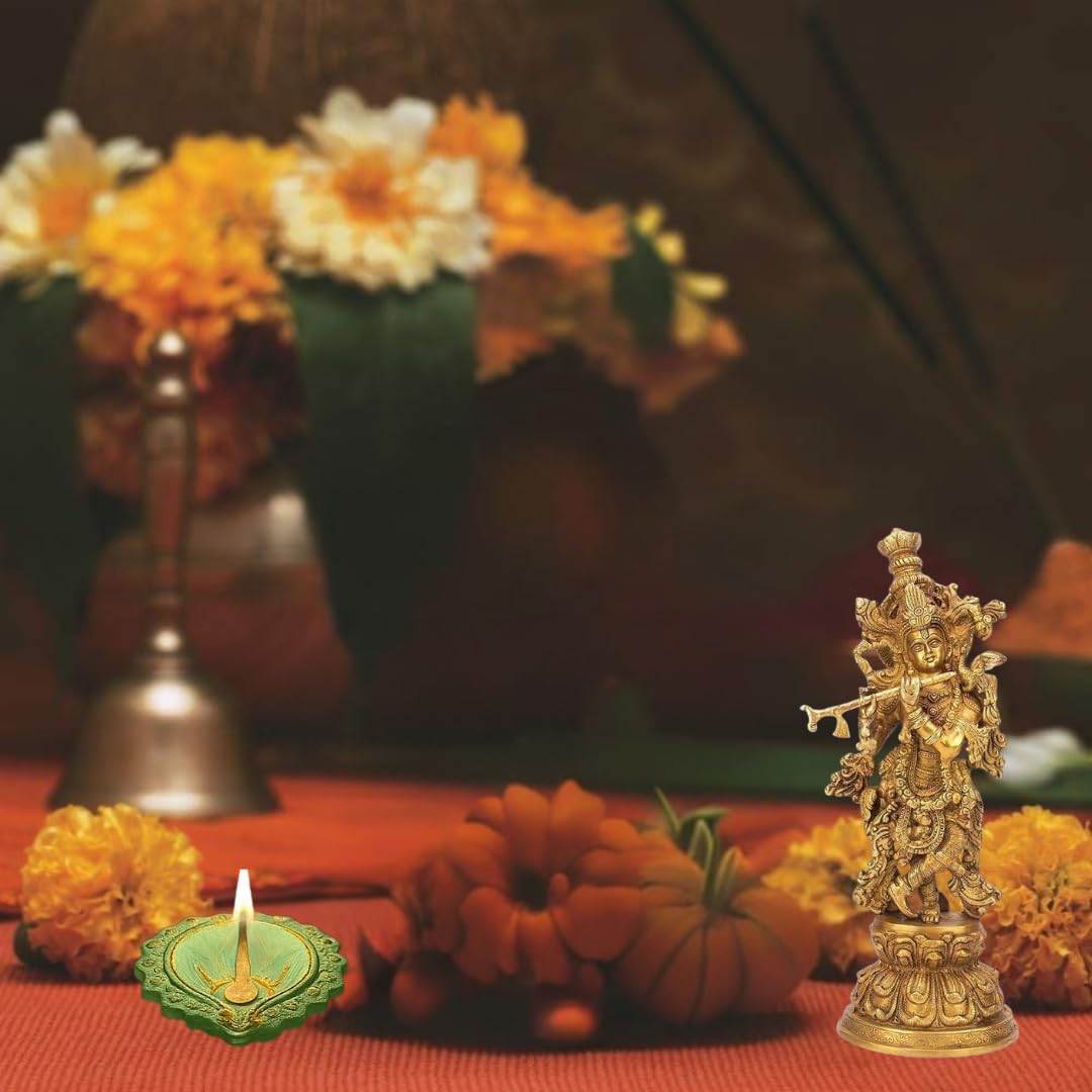 4 x Handmade Colourful Clay/Mitti Diyas for Diwali Pooja