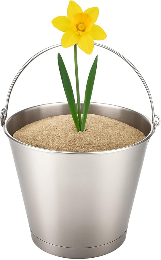 12L Large Stainless Steel Utility Bucket with Handle – Heavy-Duty Metal Pail for Farm, Cleaning, Brewing, Food Prep, Storage, Kitchen & Outdoor Use