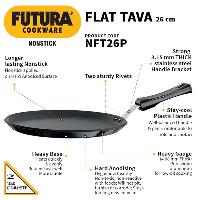 Hawkins Futura Non-Stick Flat Tawa – 26 cm