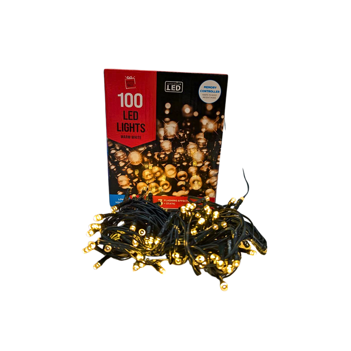 Festive Magic 100 LED Lights - Multicolor/Warm White, Indoor & Outdoor Use