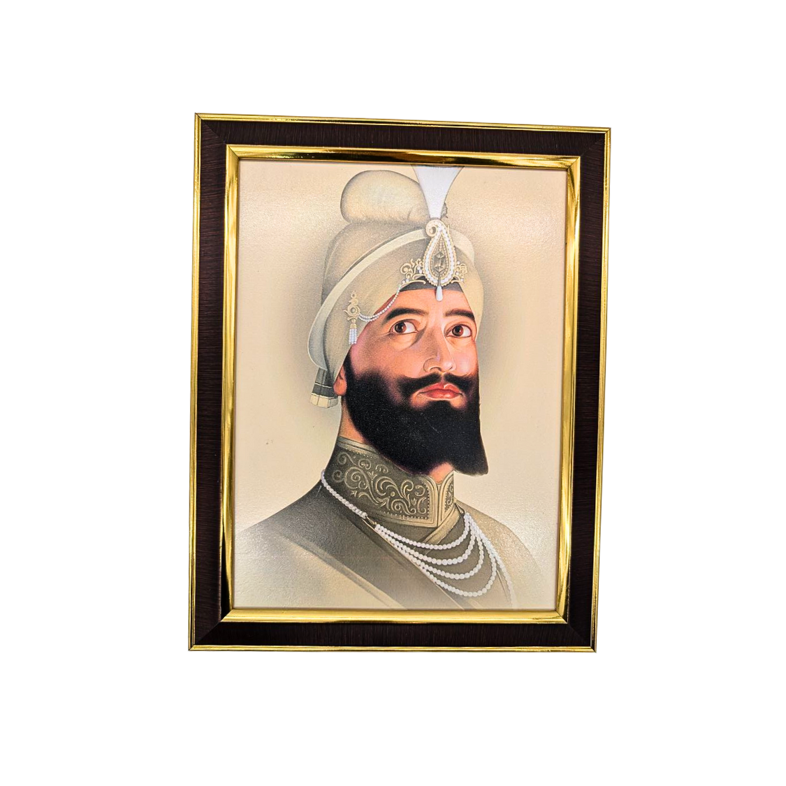 Elegant Guru Gobind Singh Ji Religious Photo with Frame – 5 Color Variants (35x27 cm)