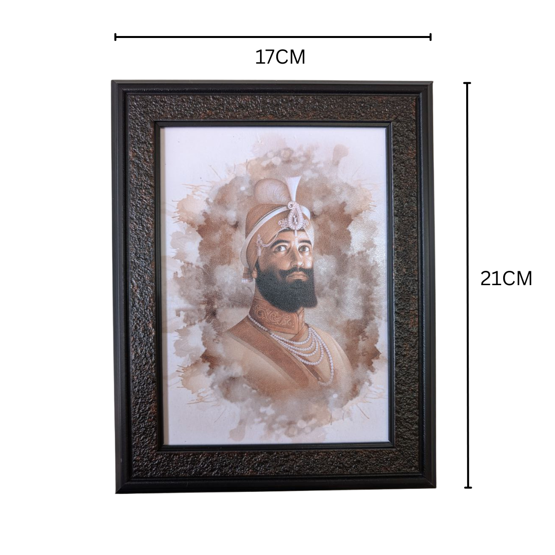 Guru Gobind Singh Ji Photo Frame with Table Stand 21x17 cm – Sikh Religious Picture for Wall or Desk