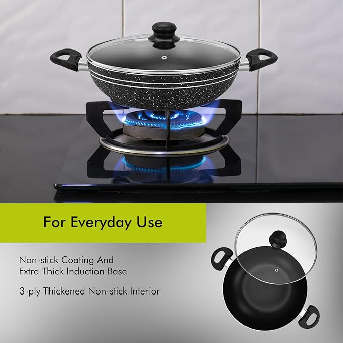 Royalford Aluminium Wok Pan - 32 CM