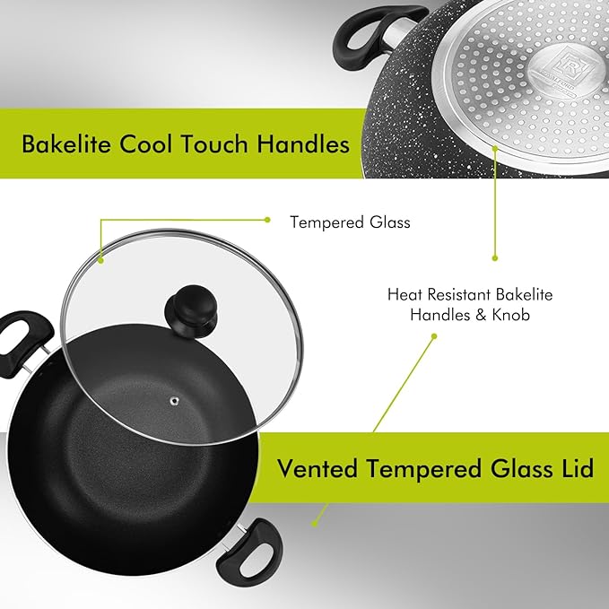 Royalford Aluminium Wok Pan - 32 CM