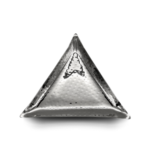 Indian Hammered Stainless Steel and Copper Triangle Tray - 26cm