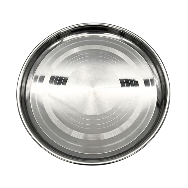 S/St Round Tray/Thali/Plate 25cm/10"