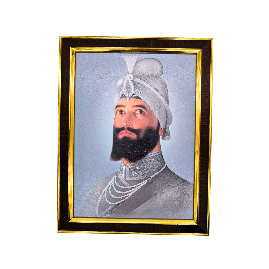 Elegant Guru Gobind Singh Ji Religious Photo with Frame – 5 Color Variants (35x27 cm)