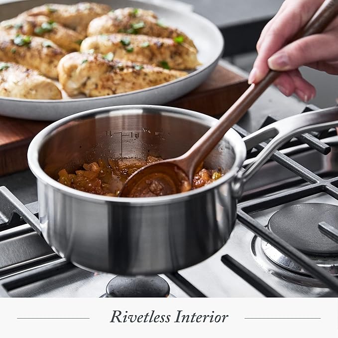 Merten & Storck Tri-Ply Stainless Steel 18cm/ 2 Litre Saucepan with Glass Lid