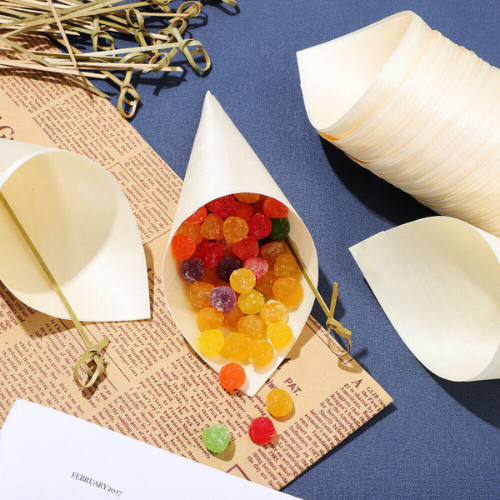 Papstar Disposable Wooden Cones - 50 Pack, 6.5 x 12.5 cm