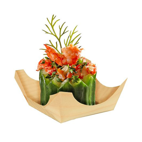 Papstar Disposable Wooden Square Plates/Bowls - 50 Pack, 3 x 8 x 8 cm