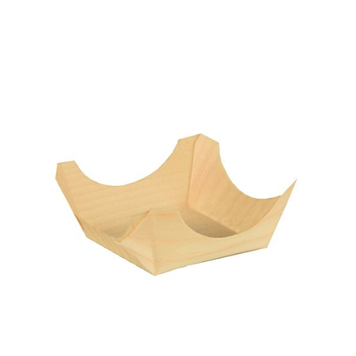 Papstar Disposable Wooden Square Plates/Bowls - 50 Pack, 2.5 x 6 x 6 cm