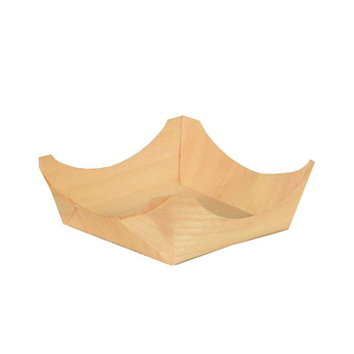Papstar Disposable Wooden Square Plates/Bowls - 50 Pack, 3 x 8 x 8 cm
