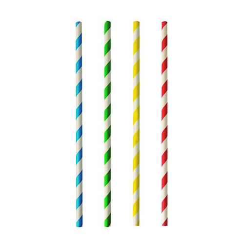 Papstar Individually Wrapped Paper Straws - 100 Pack, Ø 6 mm, 20 cm