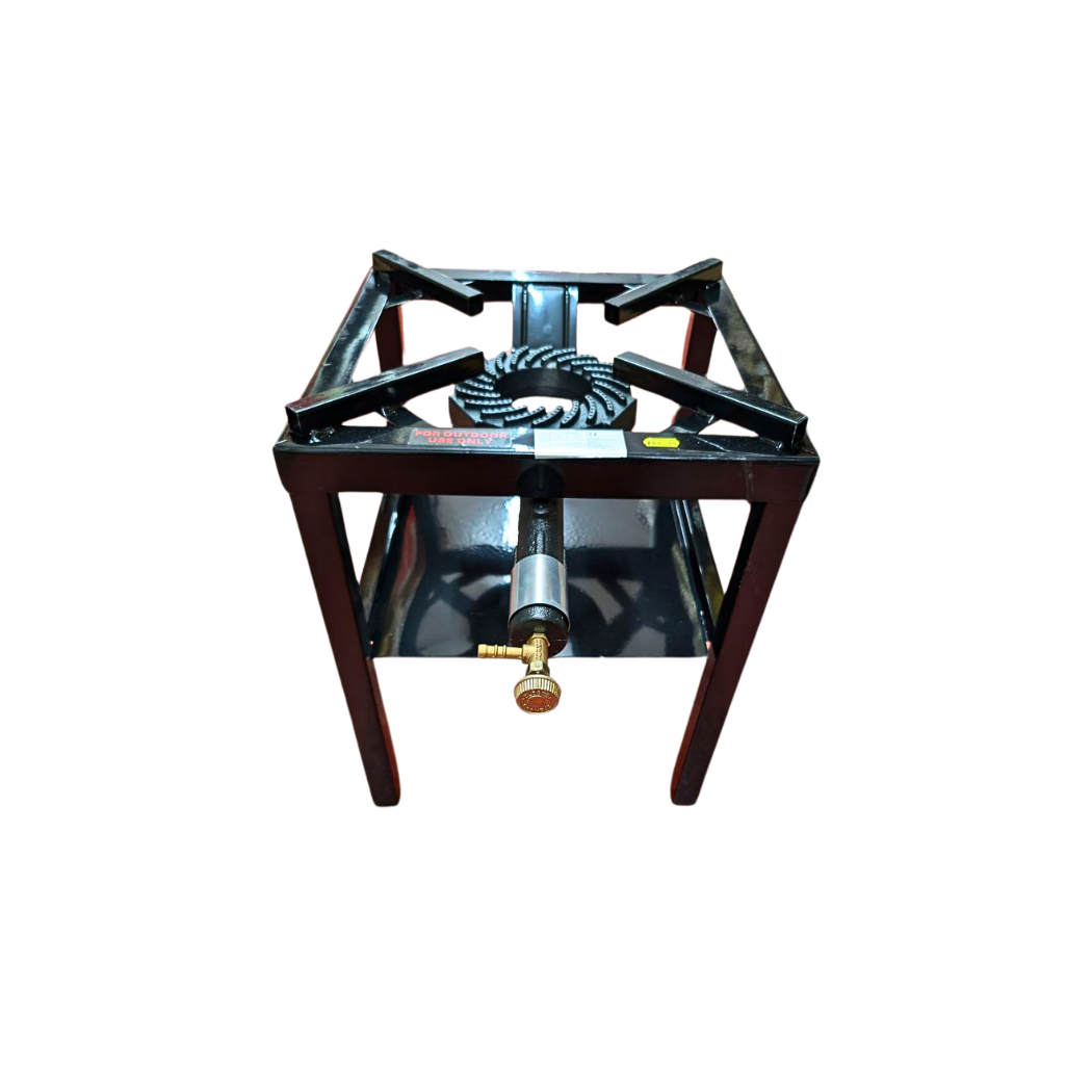 Outdoor Single Burner Cast Iron Stove - Butane/Propane Compatible, Available in 3 Sizes