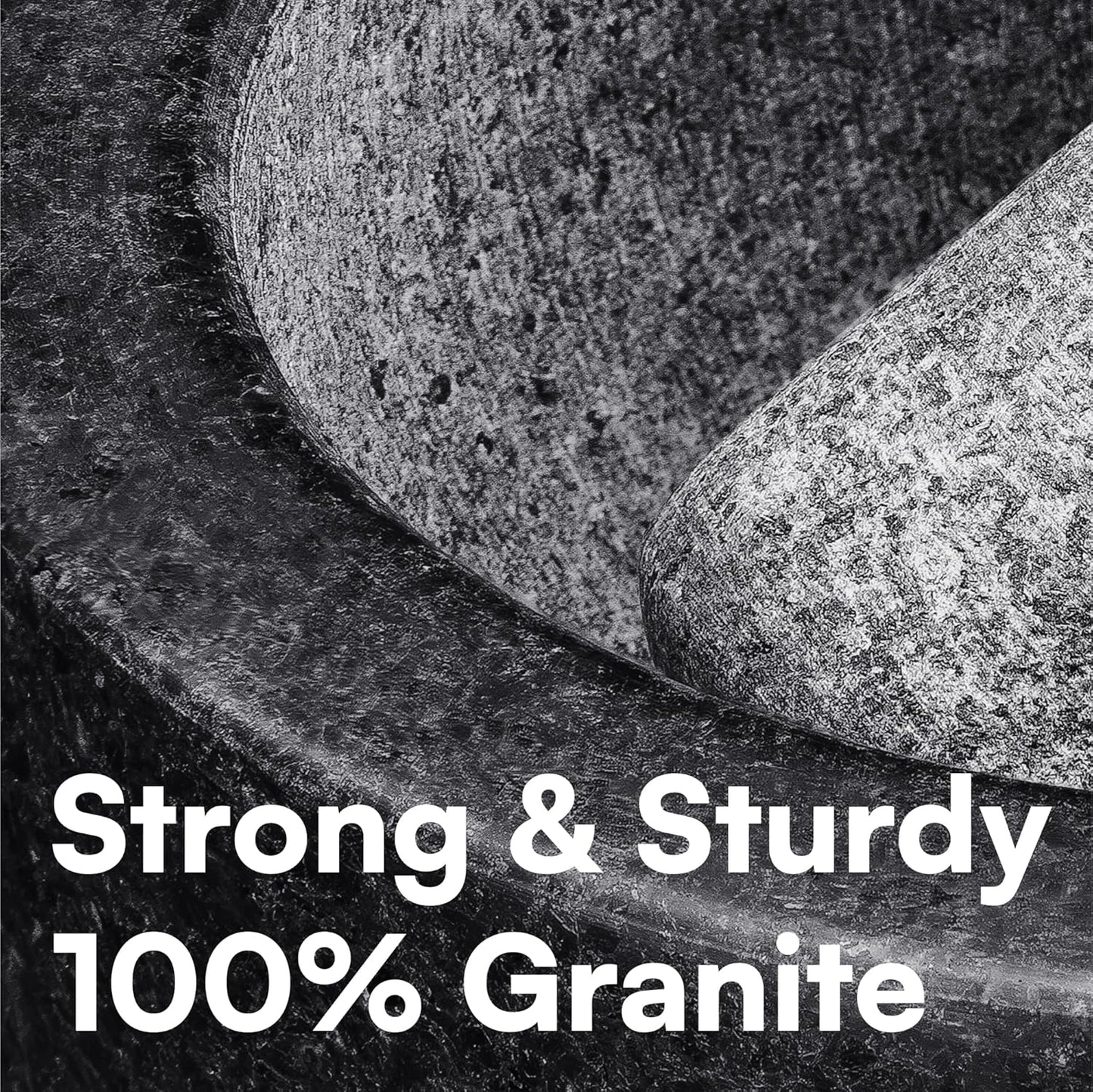 Granite Pestle & Mortar Set 16cm Black Stone Spice Herb Grinder Kitchen Crusher