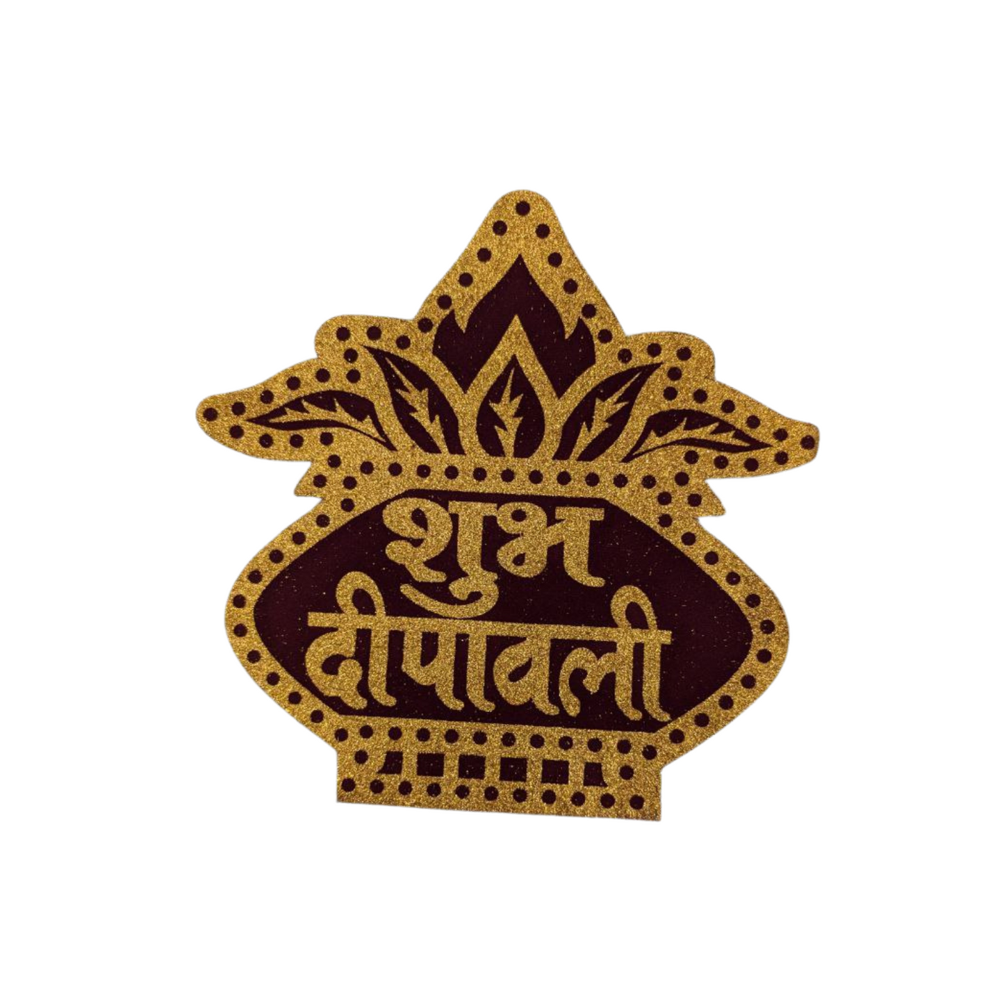 Shubh Deepawali Glittered Stickers – Red & Gold, Brown & Gold (3 Variants Each)