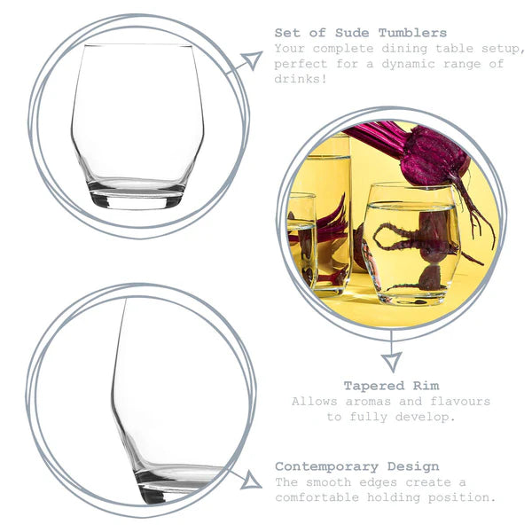 LAV Sude Glasses - 315ml, 315ml & 415ml - Set of 3